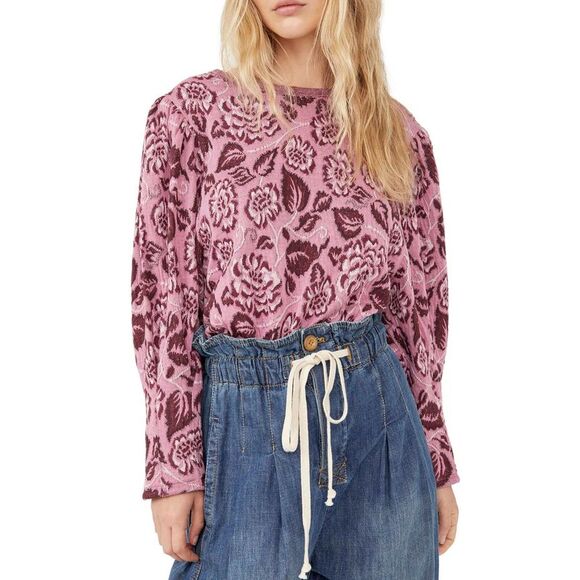Free People No Ordinary Top In Smoked Pink Combo - M - Picture 1 of 4